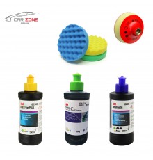 3M Ultrafina SE + Extra Fine Plus + Fast Cut Plus ( 3 x 250 gr) + 3 polishing pads (150 mm)