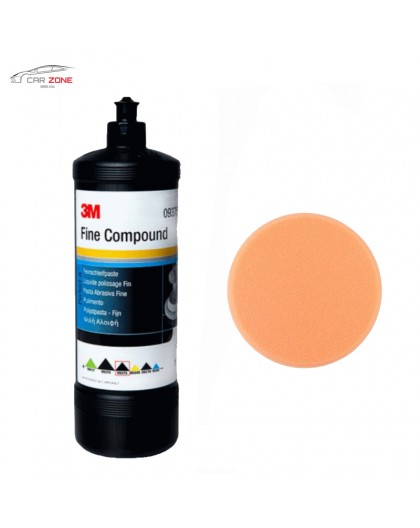 3M 09375 Fine Compound Polierpaste (1 Liter) + 1 Polierschwamm 3M 09378 (150 mm)