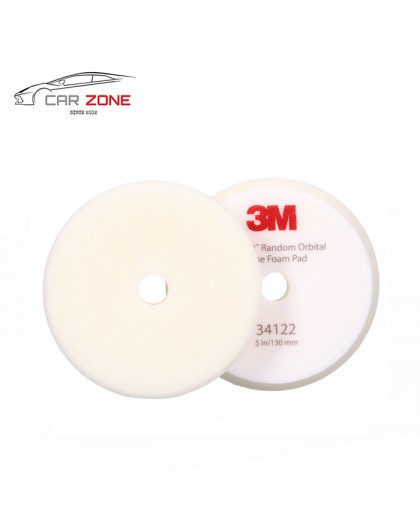 3M 34122 Pad polerski do polerki mimośrodowej biały, średnio-twardy (130 mm) - 2 sztuki