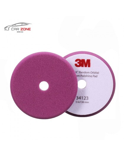 3M 34123 Perfect-it Gąbka polerska do obróbki wykończeniowej do polerki mimośrodowej, fioletowy (130 mm/5") - 2 sztuki