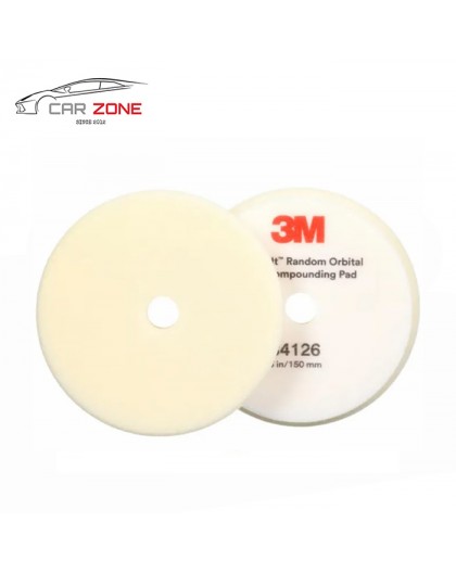 3M 34126 Perfect-it Tampon de compoundage en mousse à orbite aléatoire, Blanche (150 mm/6") - 2 pièces