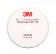 3M 34126 Perfect-it Gąbka polerska do polerki mimośrodowej, biała (150 mm/6") - 1 sztuka
