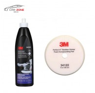 3M 34130 Perfect-it Compuesto para pulidora orbital aleatoria (473 ml) + 3M 34122 Almohadilla de pulido (130 mm)