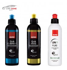 RUPES DA Coarse + DA Fine Polishing compounds + UNO Pure (3x 250 ml) 3-step Polishing system