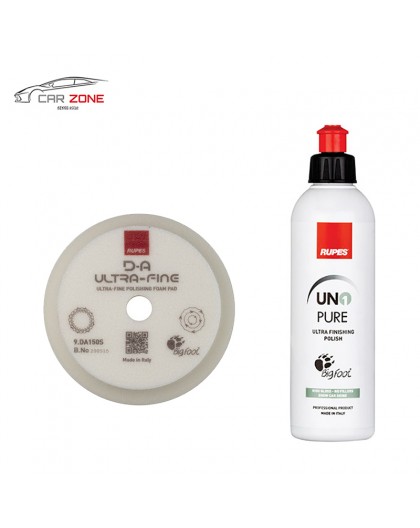 RUPES UNO PURE Pasta Lucidante di Finitura High Gloss (250 ml) + Tampone Lucidante Ultrafine RUPES (130/150 mm)