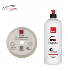 RUPES Uno Protect 3 en 1 pâte à polir pour la correction de la peinture en une étape (1000 ml) + tampon de polissage Rupes (130/