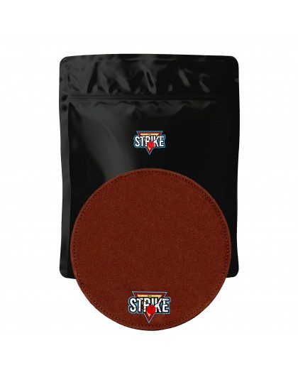 M&M Strike 2-layer Premium Bowling Shammy Pad. Natural leather! For wiping oil from bowling balls (18 cm) Brown