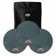 3x M&M Strike 2-layer Premium Bowling Shammy Pad. Natural leather! For wiping oil from bowling balls (18 cm) Gray