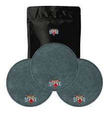 3x M&M Strike 2-layer Premium Bowling Shammy Pad. Natural leather! For wiping oil from bowling balls (18 cm) Gray