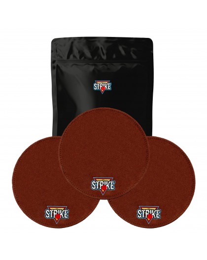 3x M&M Strike 2-layer Premium Bowling Shammy Pad. Natural leather! For wiping oil from bowling balls (18 cm) Brown