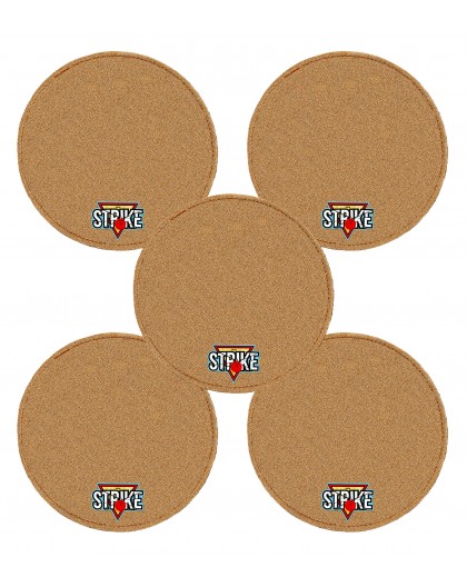 5x M&M Strike Premium Bowling Shammy Pad 2-capas. Cuero natural Para limpiar el aceite de las bolas de boliche (18 cm) Beige