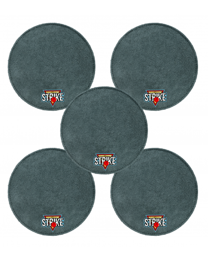 5x M&M Strike 2-layer Premium Bowling Shammy Pad. Natural leather! For wiping oil from bowling balls (18 cm) Gray