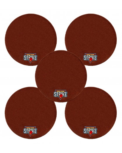 5x M&M Strike 2-layer Premium Bowling Shammy Pad. Natural leather! For wiping oil from bowling balls (18 cm) Brown