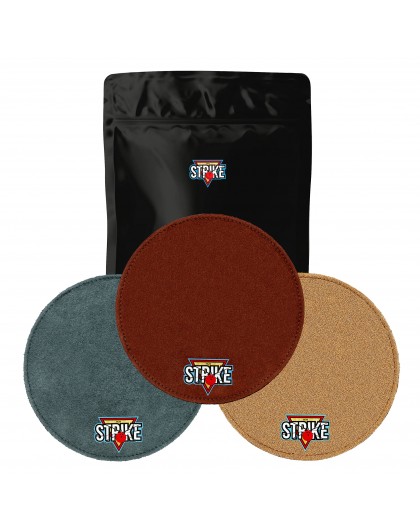 3x M&M Strike 2-layer Premium Bowling Shammy Pad. Natural leather! For wiping oil from bowling balls (18 cm) Color MIX