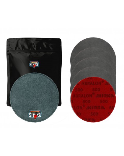 5x Abralon 150 mm/6" pads CHOOSE GRITS + M&M Strike Premium Bowling Shammy Leather Pad Gray (18 cm/6")