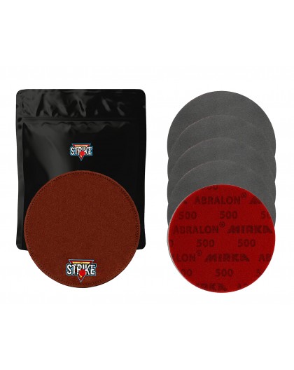 5x Mirka Abralon pads 150 mm/6" CHOOSE GRITS + M&M Strike Premium Bowling Shammy Leather Pad Brown (18 cm/6")