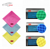 3M Zestaw 3 padów polerskich 3 twardości (75 mm) + 3x ścierka polerska 3M (32x36 cm)