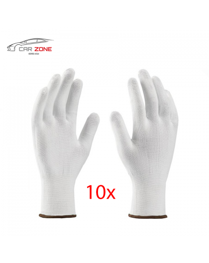 1x paire de gants professionnels pour l'emballage en vinyle de taille (blanc) Taille 8/L