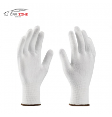 1x paire de gants professionnels pour l'emballage en vinyle (blanc) Taille 7/M